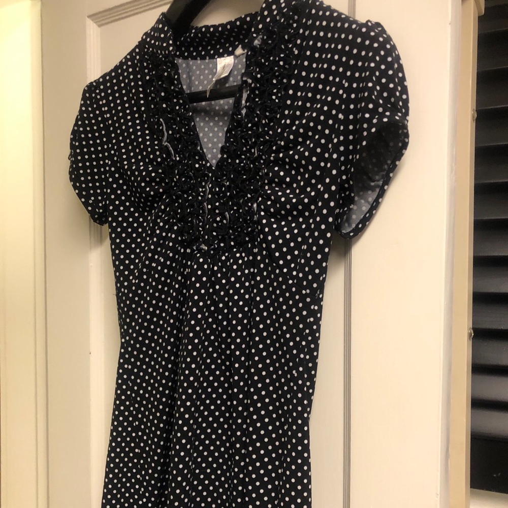 Short sleeve polka dot maternity shirt